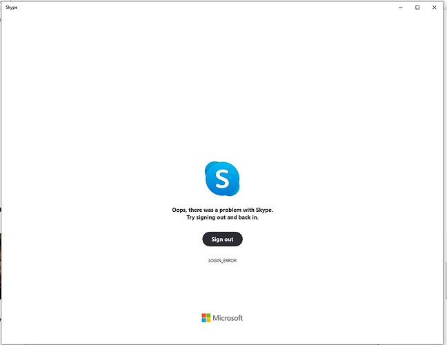 Skype - login error